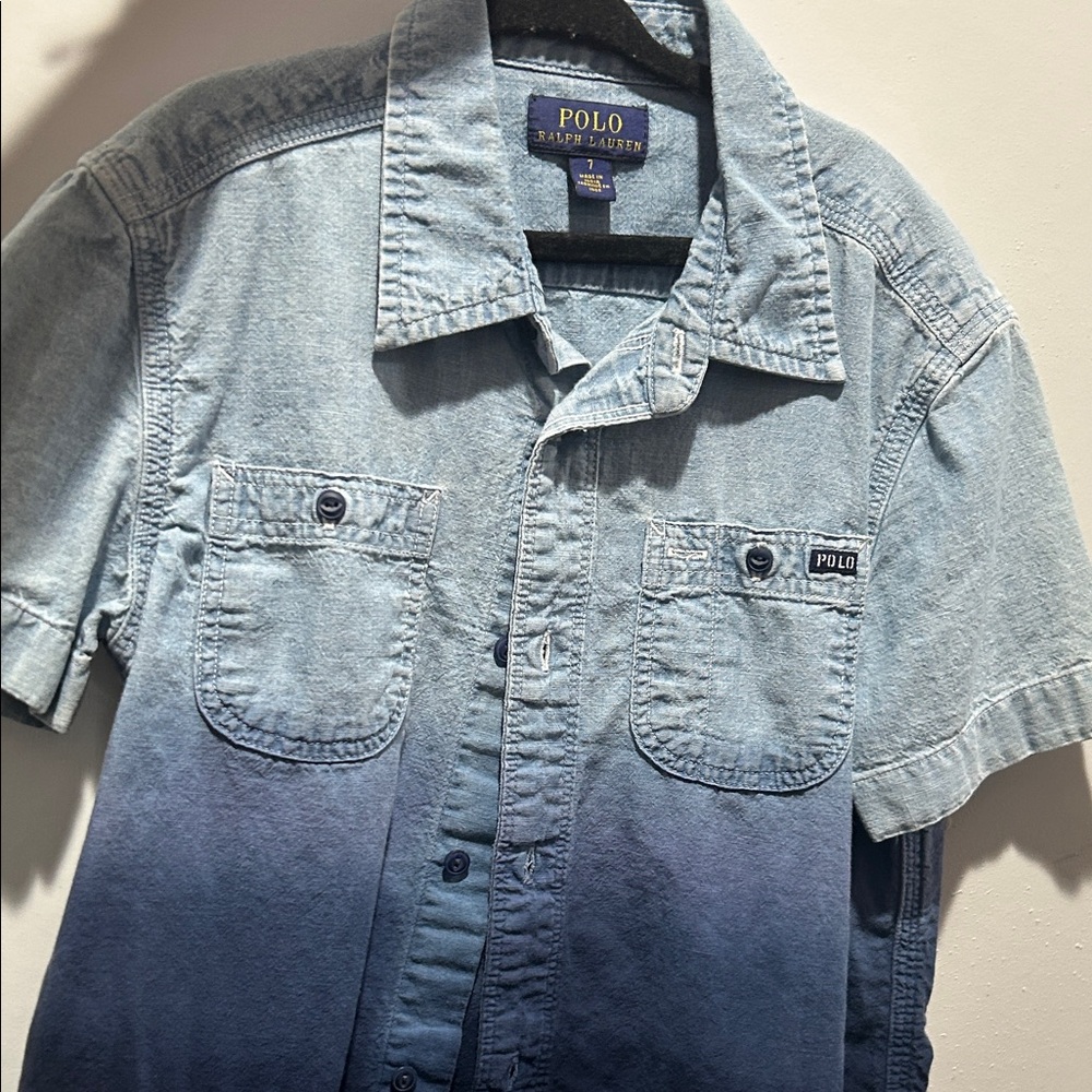 Polo by Ralph Lauren Blue Gradient Kids Button Down Shirt